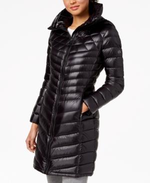 calvin klein black down coat