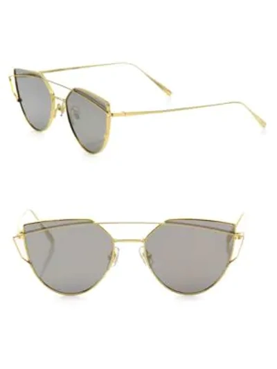Shop Gentle Monster Love Punch 55mm Mirrored Cat Eye Sunglasses In Gold
