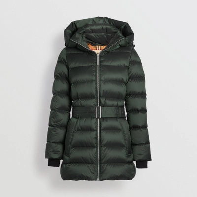 Shop Burberry Down-filled Hooded Puffer Coat In Dark Racing Green