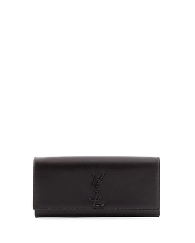 Shop Saint Laurent Monogram Ysl Calfskin Clutch Bag, Black