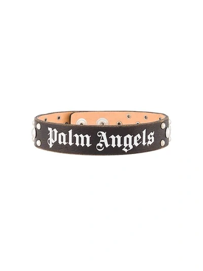 Shop Palm Angels Logo Print Choker Necklace In Black