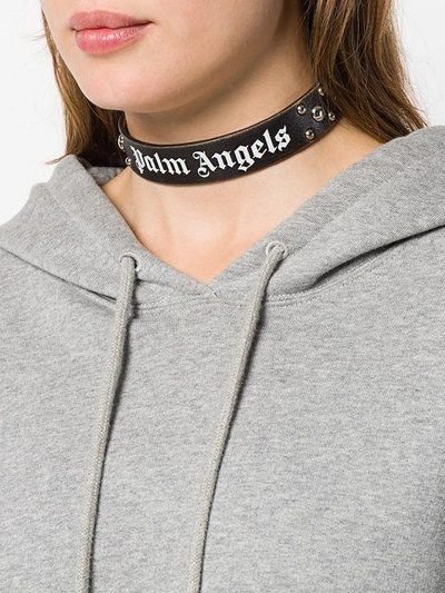 Shop Palm Angels Logo Print Choker Necklace In Black