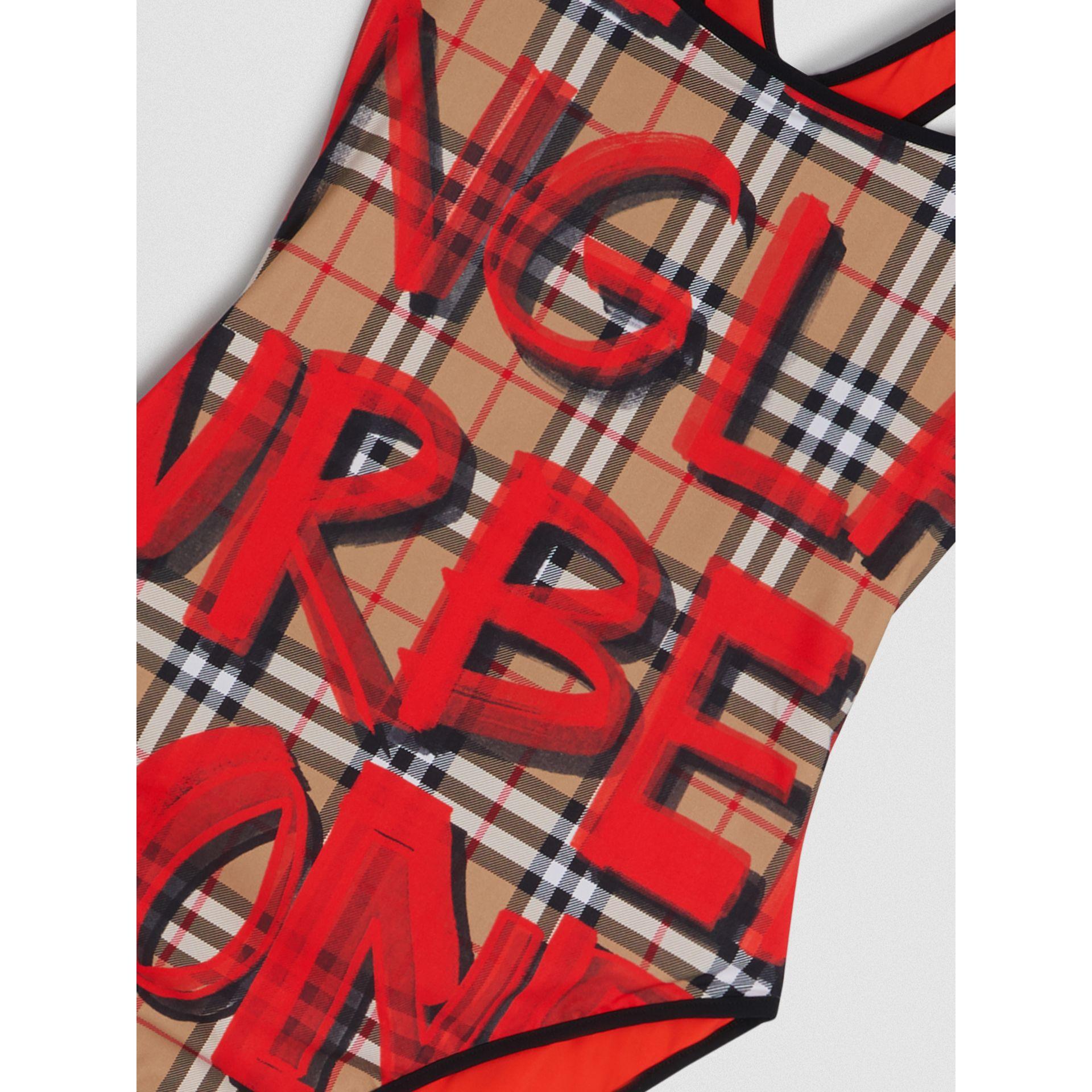 burberry graffiti swimsuit womens