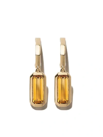 Shop David Yurman 18kt Yellow Gold Novella Hoop Drop Citrine Earrings In 88aci