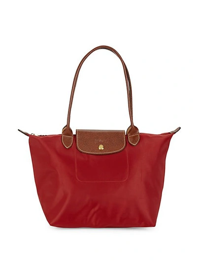 Shop Longchamp Small Le Pliage Tote In Red