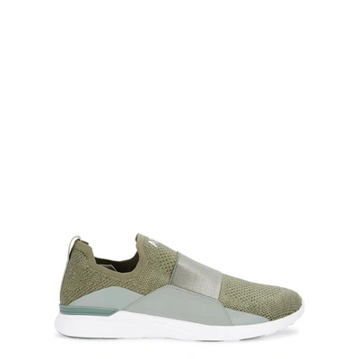 Shop Apl Athletic Propulsion Labs Techloom Bliss Army Green Knitted Trainers