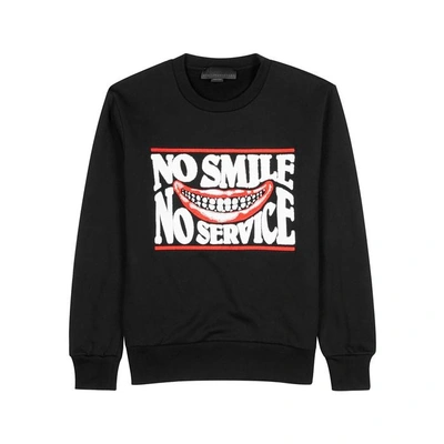 Shop Stella Mccartney No Smile No Service Cotton-blend Sweatshirt In Black
