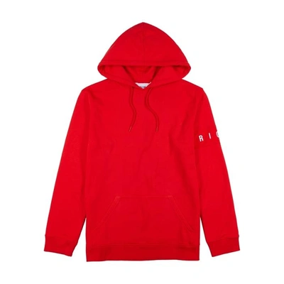 Shop Axel Arigato Arai Hooded Cotton-blend Sweatshirt In Red