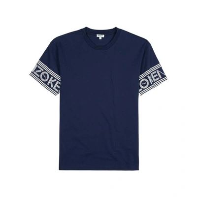 Shop Kenzo Navy Logo-print Cotton T-shirt