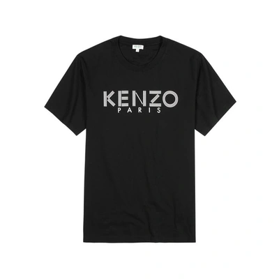 Shop Kenzo Black Logo-print Cotton T-shirt