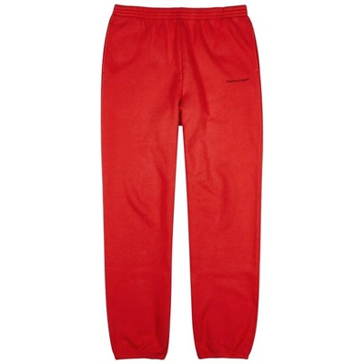 Shop Balenciaga Red Jersey Sweatpants