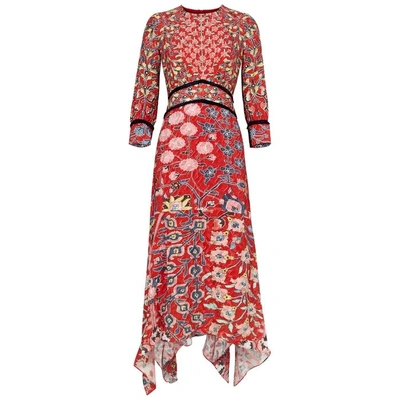 Shop Peter Pilotto Red Printed Fil Coupé Dress