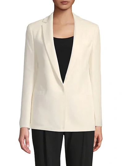 Shop Akris Notch-lapel Wool Blazer In Off White