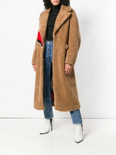 Shop Bazar Deluxe Faux Fur Belted Coat - Brown