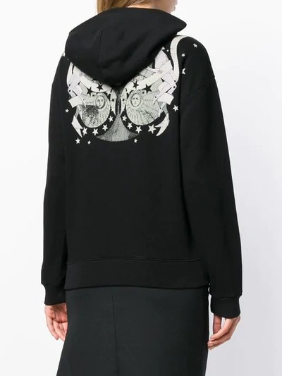 Shop Givenchy Gemini Zodiac Print Hoodie In Black