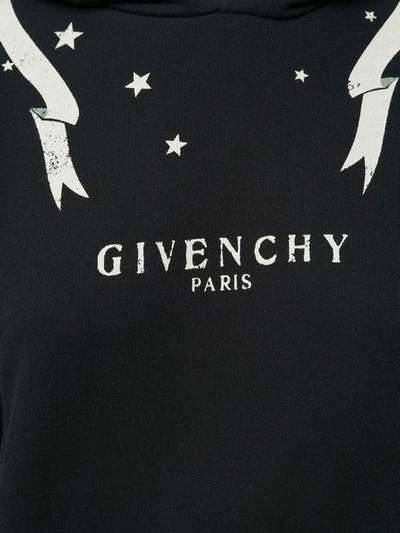 Shop Givenchy Gemini Zodiac Print Hoodie In Black