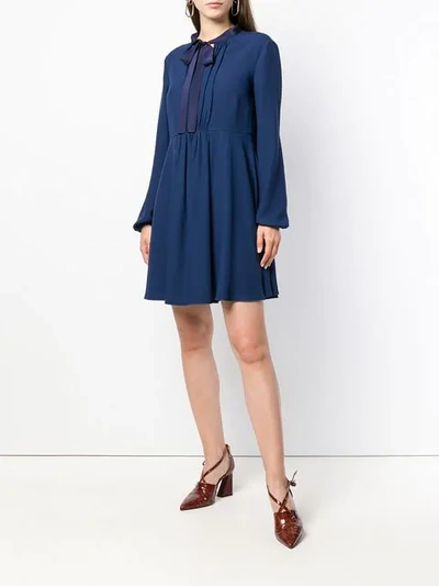 Shop Red Valentino Pussy Bow Dress - Blue