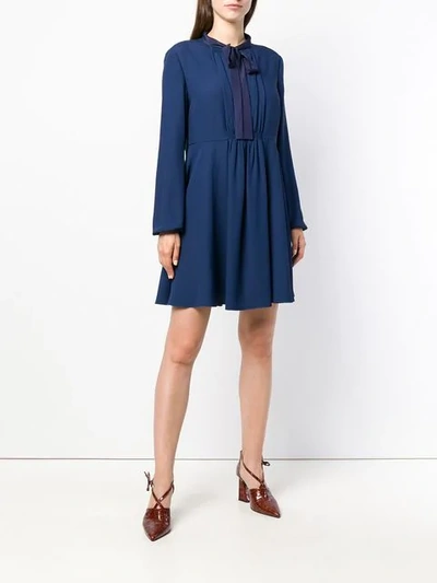 Shop Red Valentino Pussy Bow Dress - Blue