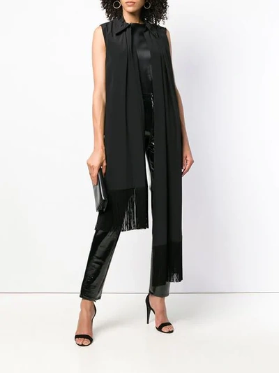 Shop Givenchy Asymmetric Fringe Trim Blouse In Black