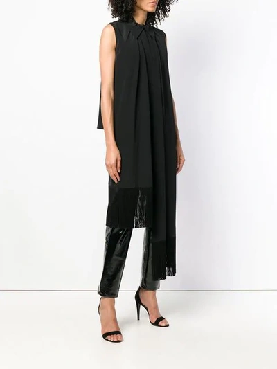 asymmetric fringe trim blouse