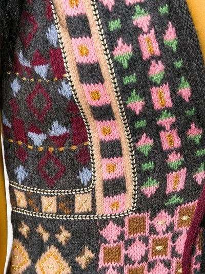Etro Faux Fur-trimmed Jacquard-knit Vest In Black