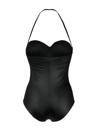 Shop Versace Medusa Swimsuit In Black