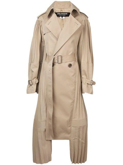 Shop Junya Watanabe Gabardine Trench Coat In Neutrals