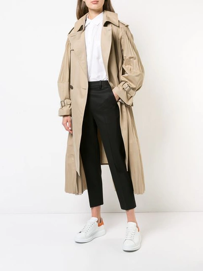 Shop Junya Watanabe Gabardine Trench Coat In Neutrals