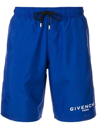Shop Givenchy Paris Swim Shorts - Blue