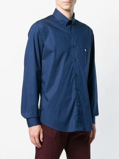 Shop Etro Button Down Collar Shirt In Blue