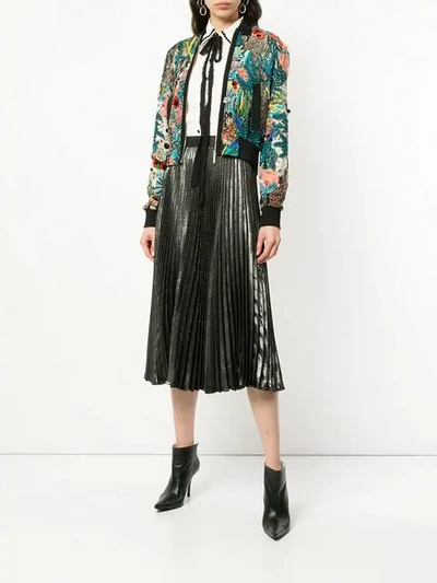 Shop Elie Saab Embellished Bomber Jacket In Multicolour