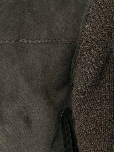 Shop Ferragamo Salvatore  Knitted Zipped Jacket - Grey