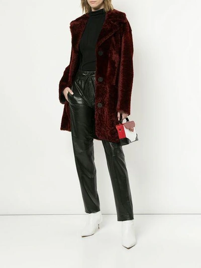 Shop Sylvie Schimmel Fur Coat - Red