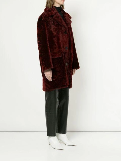 Shop Sylvie Schimmel Fur Coat - Red