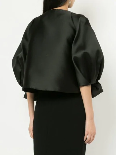 Shop Isabel Sanchis Jacket With Dramatic Puffsleeves With Bow In Black