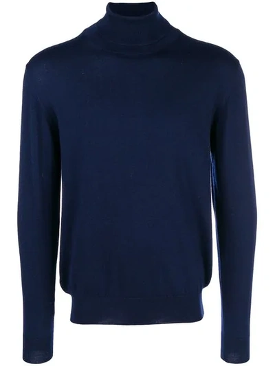 Shop Etro Roll Neck Sweater In Blue
