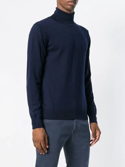 Shop Etro Roll Neck Sweater In Blue