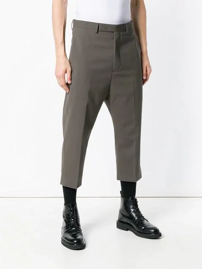 Shop Rick Owens Astaires Cropped Trousers - Grey