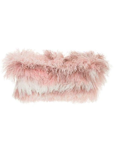 Shop Isabel Sanchis Tonal Ostrich Feather Shrug In Pink