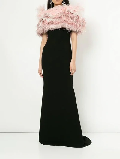 Shop Isabel Sanchis Tonal Ostrich Feather Shrug In Pink