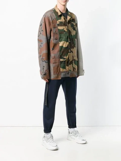 Shop Off-white Patchwork Camouflage Print Jacket In Brown