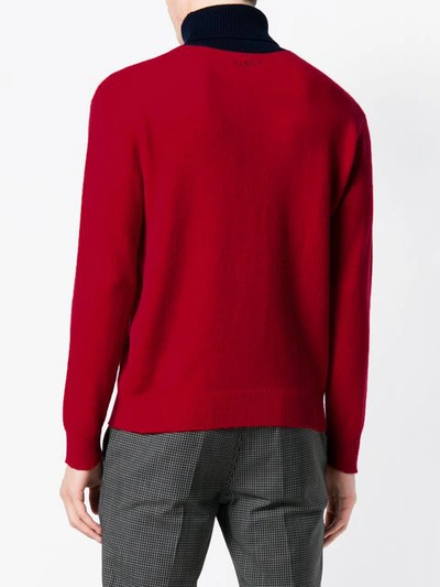 Shop Kenzo Dragon Roll Neck Sweater - Red