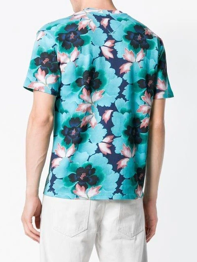 Shop Kenzo Indonesian Flower T-shirt In Blue