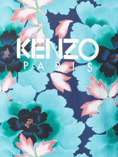 Shop Kenzo Indonesian Flower T-shirt In Blue