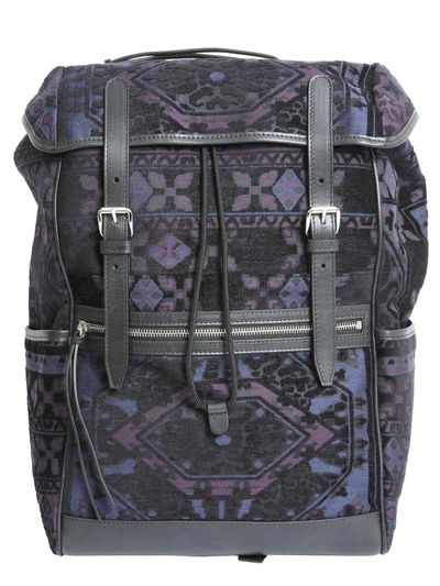 Shop Etro Jacquard Backpack In Multicolor