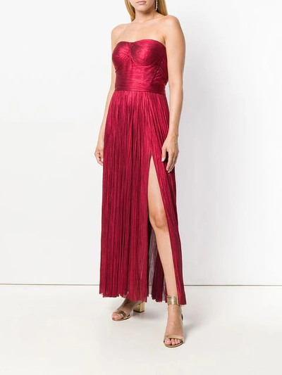 Shop Maria Lucia Hohan Strapless Metallic Maxi Dress In Red