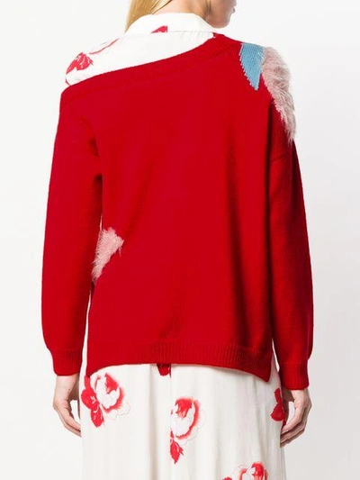Shop Delpozo Off The Shoulder Sweater In Red