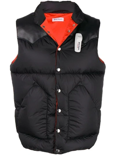Shop Palm Angels Padded Gilet In Black