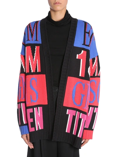 Shop Msgm Oversize Fit Cardigan In Multicolor