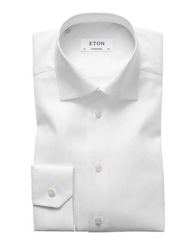 Shop Eton Contemporary-fit Cavalry Twill Dress Shirt In White